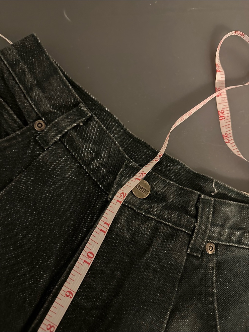 Vintage Lands End High-Waist Hunter Green Denim Pleated Tapered Jeans Size 10 - Picture 11 of 12